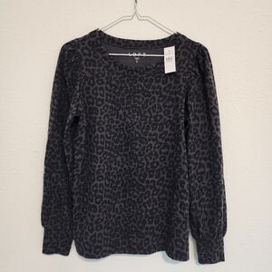 Leopard Print Black Sweater